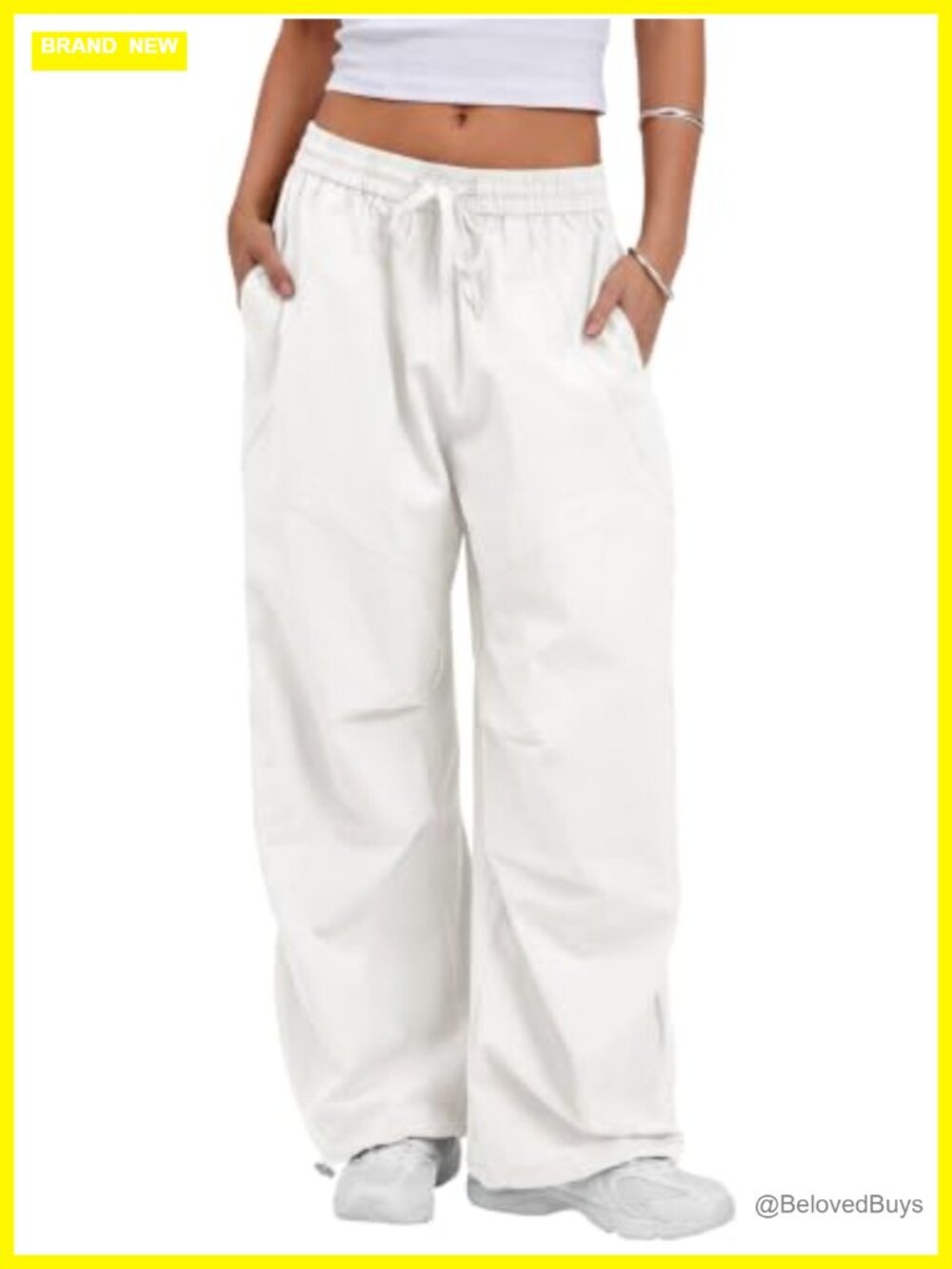Wide Leg Barrel Pants Baggy Hiking Track Pants Drawstring Cargo